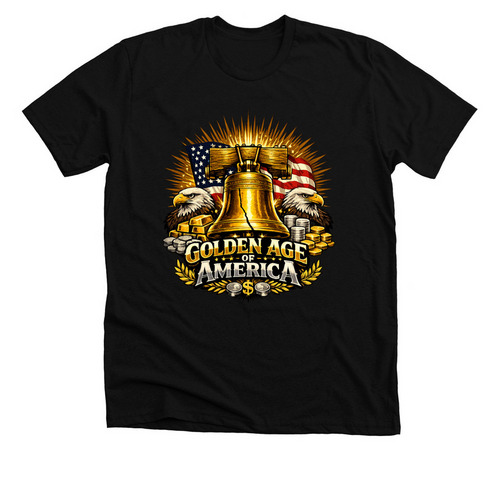 Golden Age of America, a Solid Black Blend Premium Unisex Tee