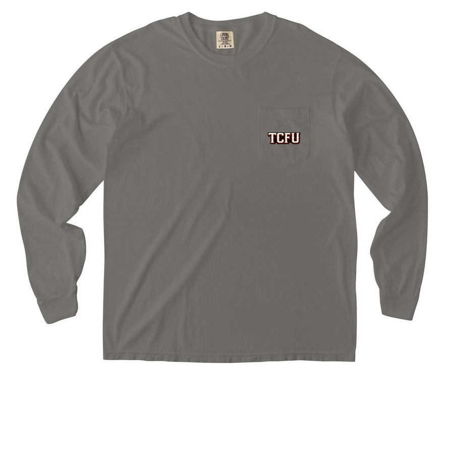 TCFU Community Pocket Tees, a Grey Comfort Colors Long Sleeve Pocket Tee