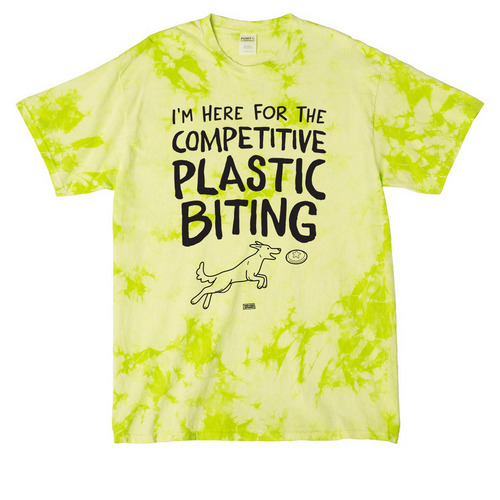 competitive plastic biting (light colors), a Lemon Lime Crystal Tie Dye Tee