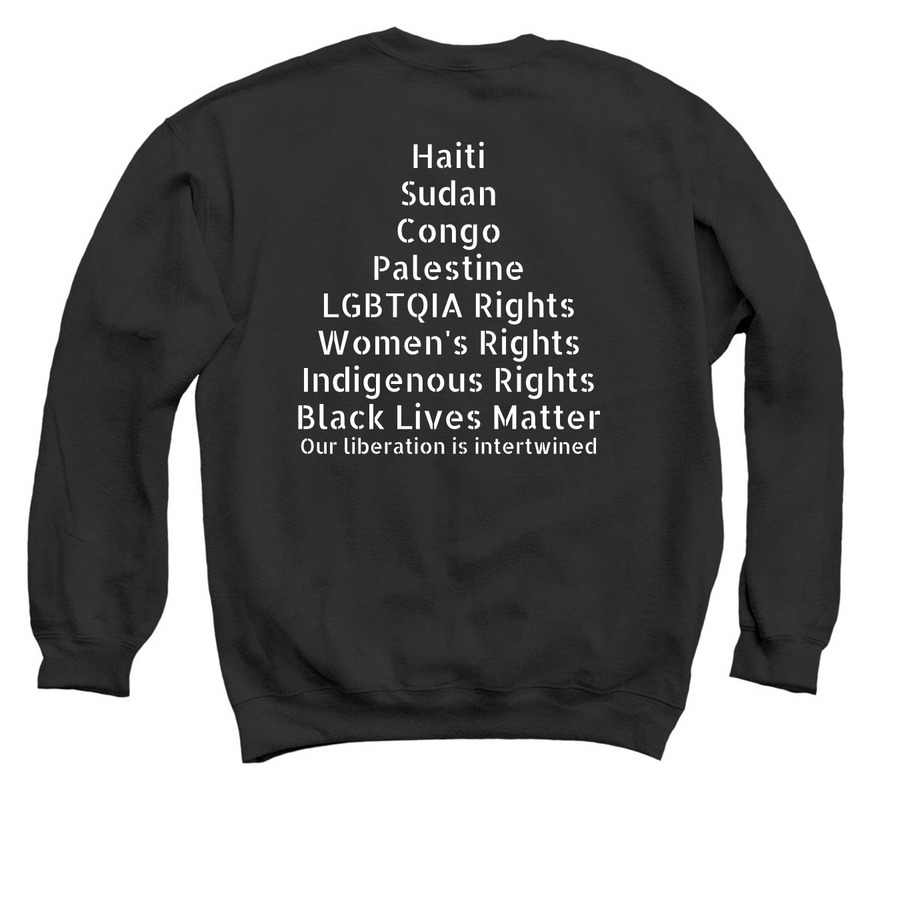 Liberation&nbsp;, a Black Crewneck Sweatshirt (back-view)