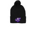 Beanies, a Black Printed Pom-Pom Beanie