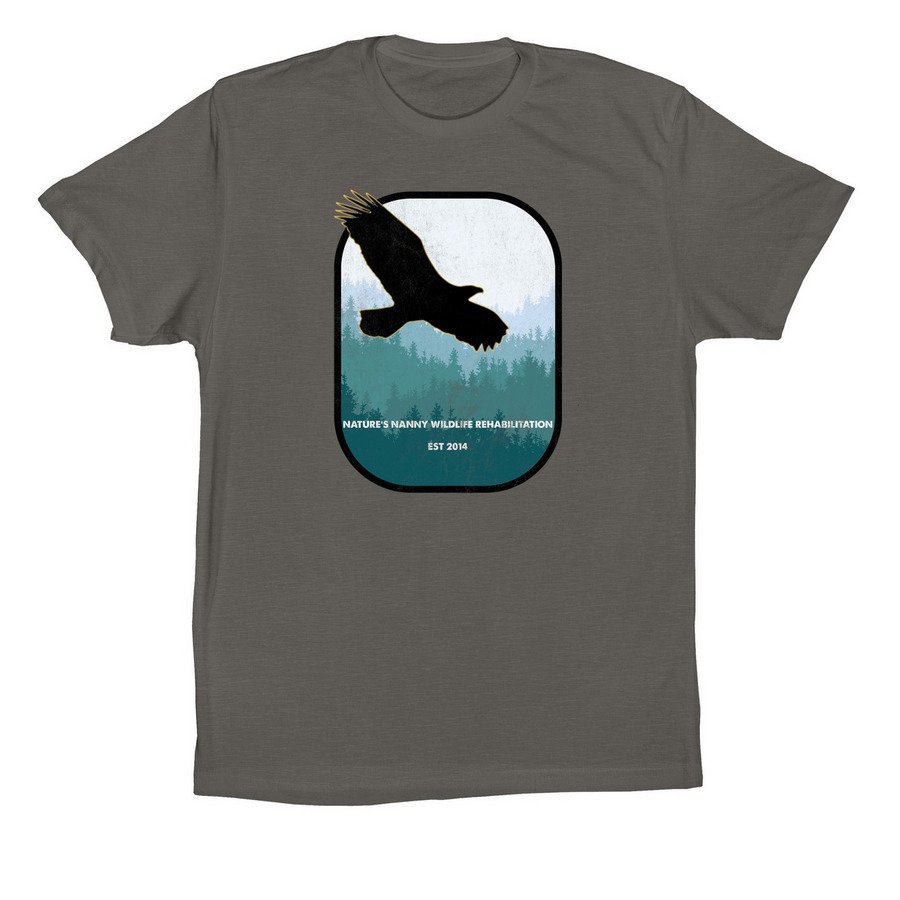 Nature's Nanny Soaring Eagle Shirt, a Asphalt Premium Cotton Tee
