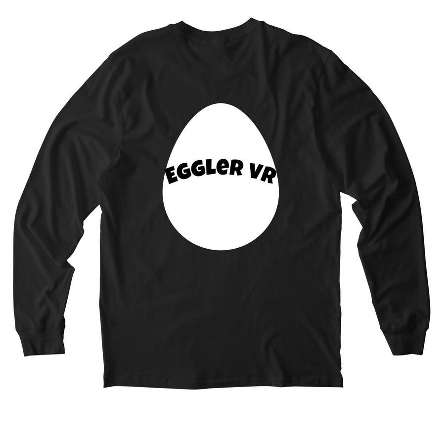 EGGLER CLOTHING, a Deep Black Allmade Organic Cotton Long Sleeve Tee (back-view)