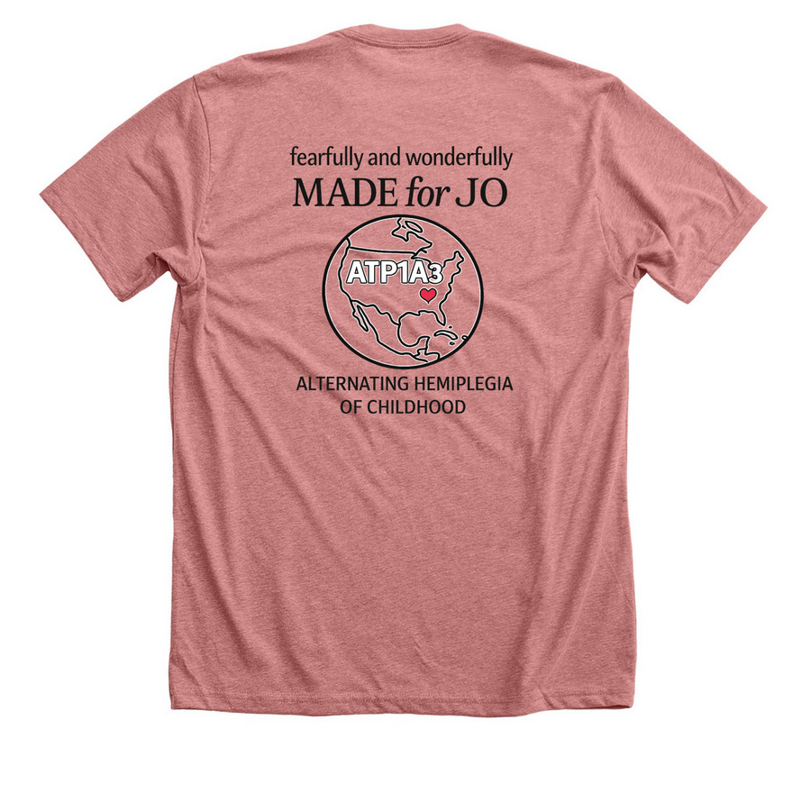 Fearfully & wonderfully loved ??, a Heather Mauve Premium Unisex Tee (back-view)