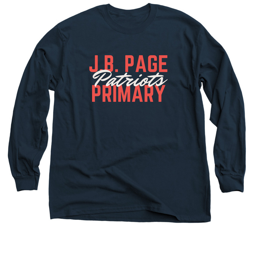 Page Primary Classic Collection - Red Logo, a Navy Classic Long Sleeve Tee