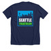 Tri Blend t-shirt and Hoodie, a Solid Navy Blend Premium Unisex Tee (back-view)