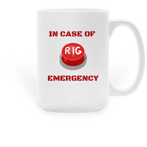 In Case Of Emergency, a White Large Coffee Mug