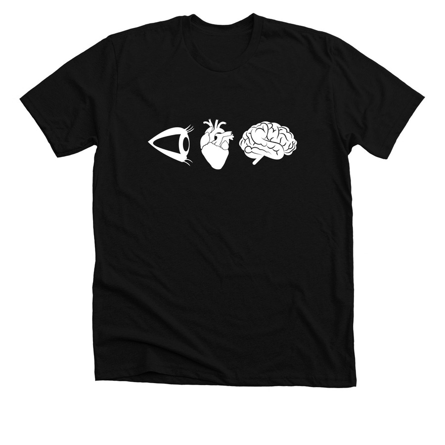 I <3 BRAINS, a Solid Black Blend Premium Unisex Tee