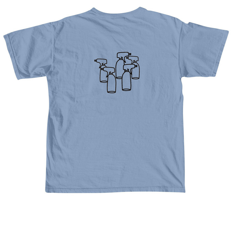 How are they all empty, a Washed Denim Comfort Colors Unisex Tee (back-view)