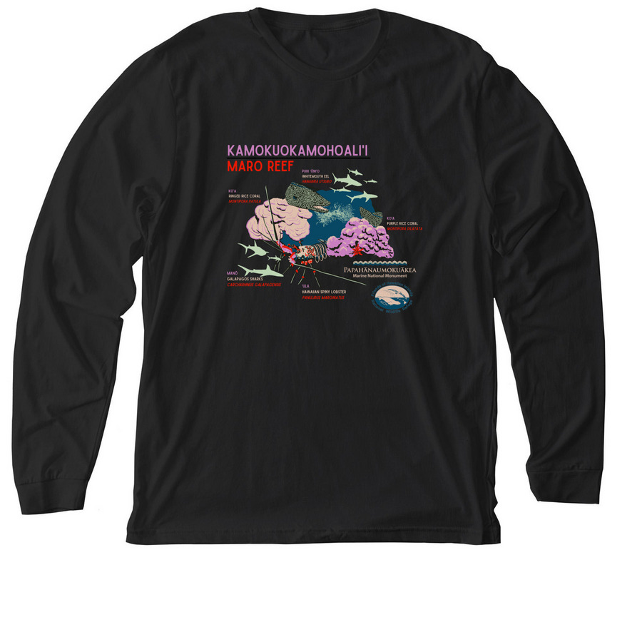 Kamokuokamohoali'i (Maro Reef)&nbsp;, a Solid Black Blend Premium Long Sleeve Tee