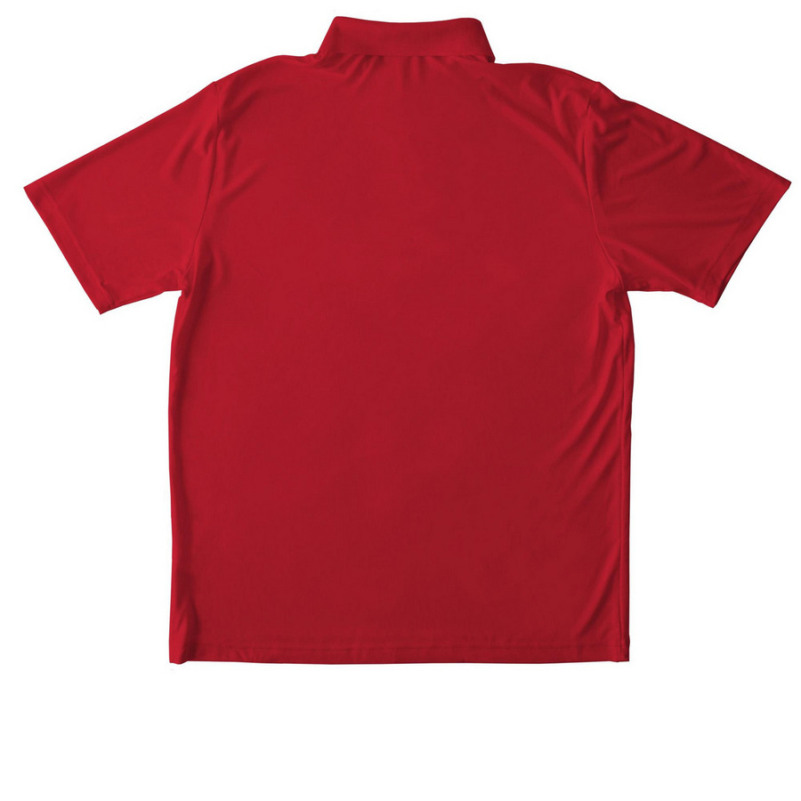 Worthingway Red Band Shirts, a True Red Unisex Performance Polo (back-view)