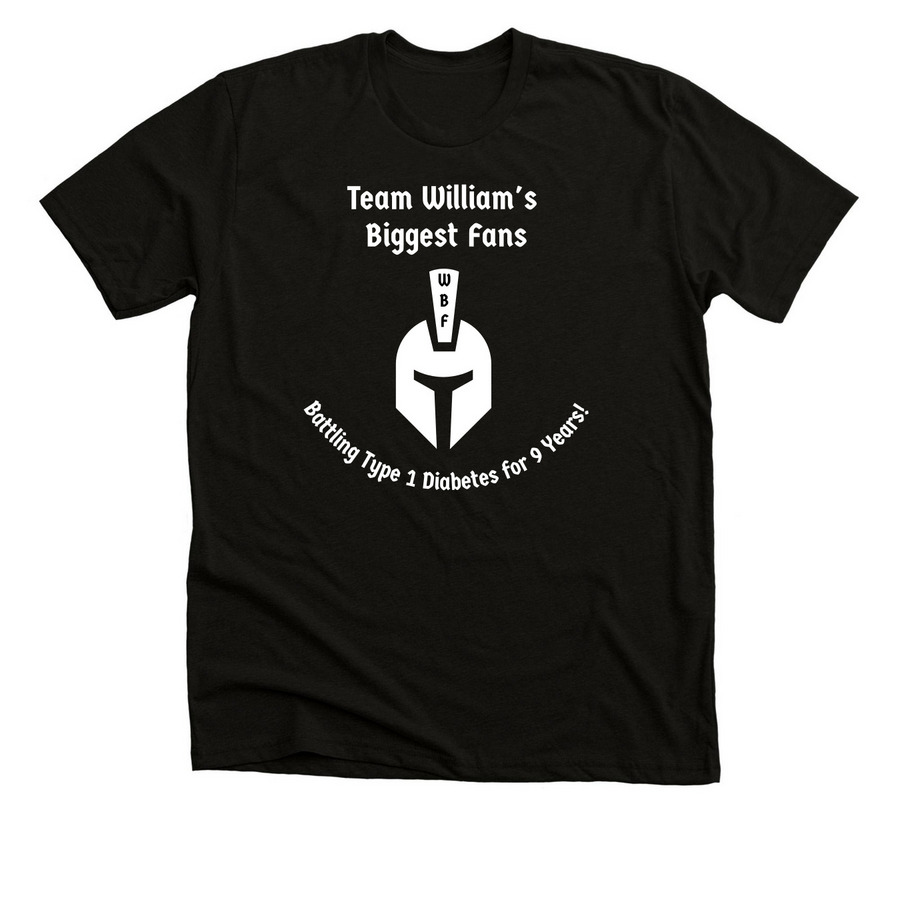Team William's Biggest Fans, a Black Heather Premium Unisex Tee