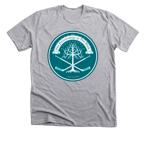 Fellowship of the Rink - Lights, a Athletic Heather Premium Unisex Tee