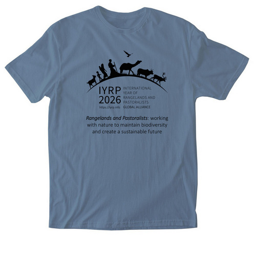 Supporting Rangelands & Pastoralists!, a Indigo Blue Softstyle Cotton Tee