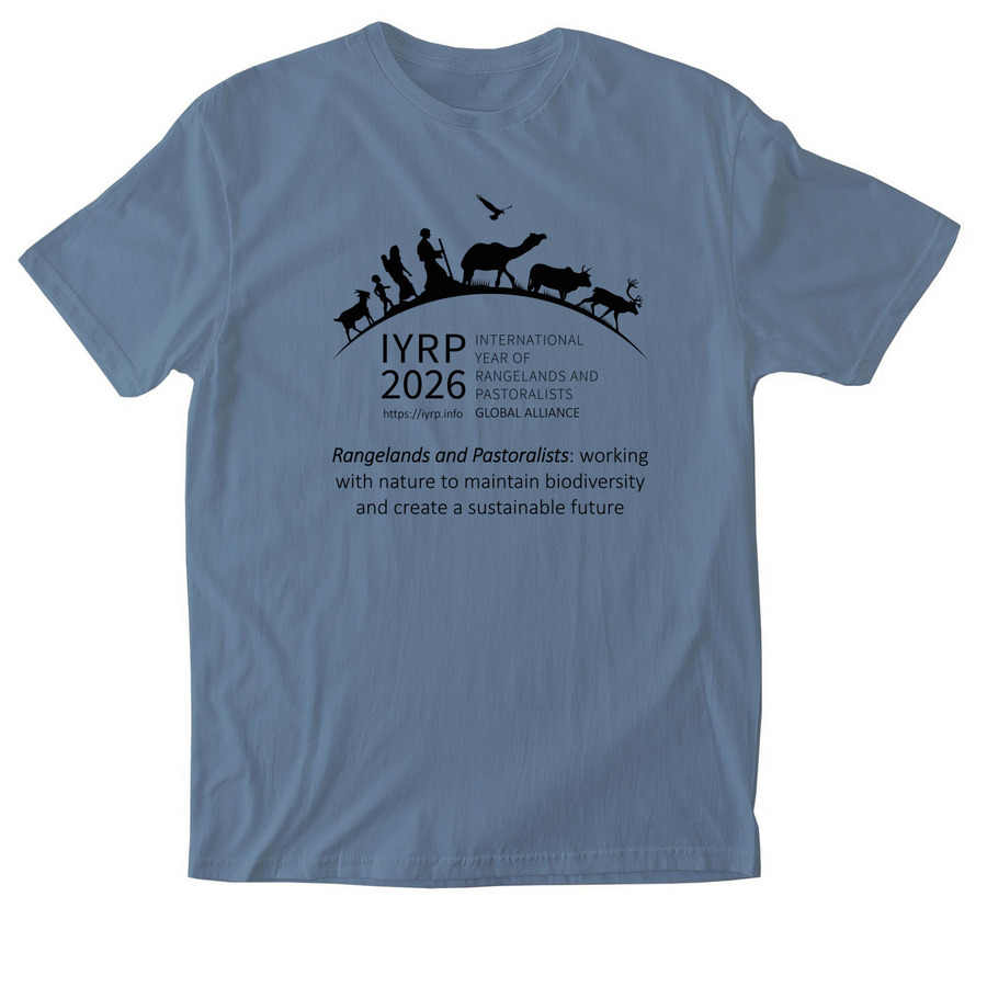 Supporting Rangelands & Pastoralists!, a Indigo Blue Softstyle Cotton Tee