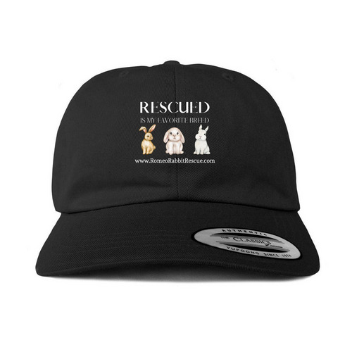 Rescued is My Favorite Breed Hat, a Black Printed Classic Baseball Cap