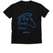 AHEAD With Horses Motto Tee, a Solid Black Blend Premium V-Neck Tee