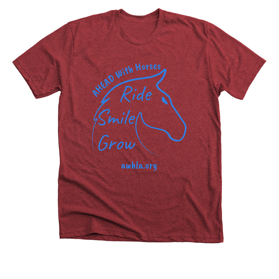 AHEAD With Horses Motto Tee, a Heather Canvas Red Premium Unisex Tee