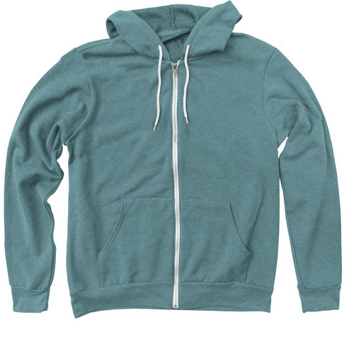 Gathered & Rooted Zip-Up, a Heather Deep Teal Zip Up Hoodie