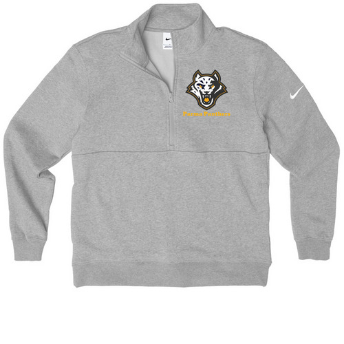 Parma Panthers, a Dark Grey Heather Nike Club Fleece Half Zip Pullover