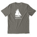 Estuary Rising, a Driftwood Grey Allmade Organic Cotton Mineral Dye Tee (back-view)