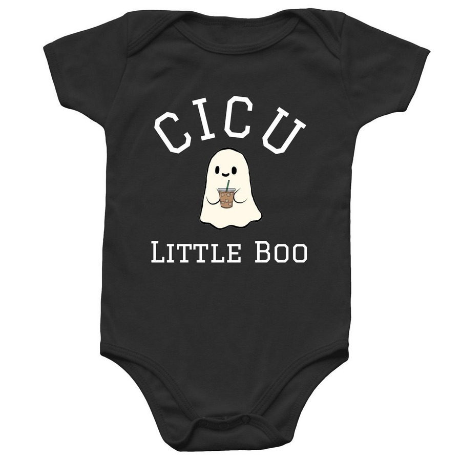 CICU Little Boo 2, a Black Infant Onesie
