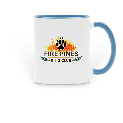 Fire Pines Ringsport Mug, a Light Blue Two-Tone Ceramic Mug