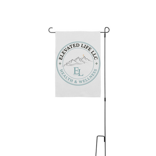 Elevated Life, a White 12" x 18" Yard Flag with Stake