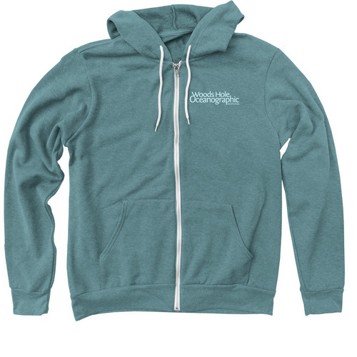 Benthic Vibes, a Heather Deep Teal Zip Up Hoodie