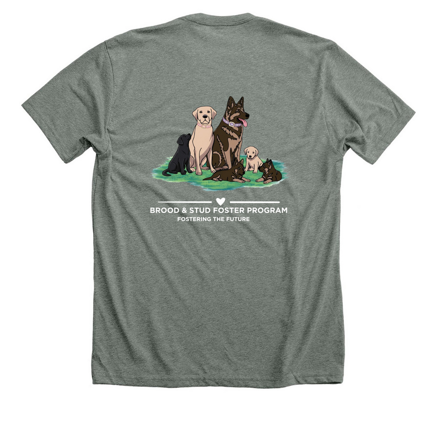 Foster the Future, a Deep Heather Premium Unisex Tee (back-view)