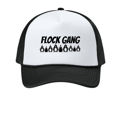 FLOCK GANG - OFFICIAL LEAGUE TRUCKER&nbsp;, a White/ Deep Black Printed Foam Trucker Hat