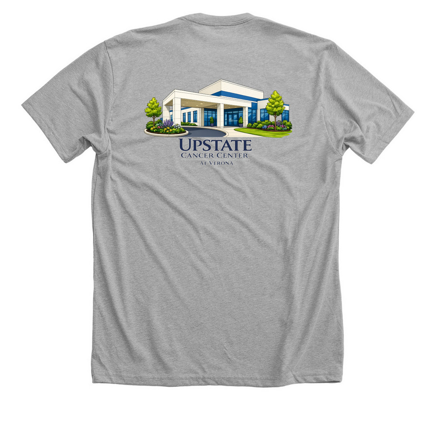 Verona Cancer Center, a Athletic Heather Premium Unisex Tee (back-view)