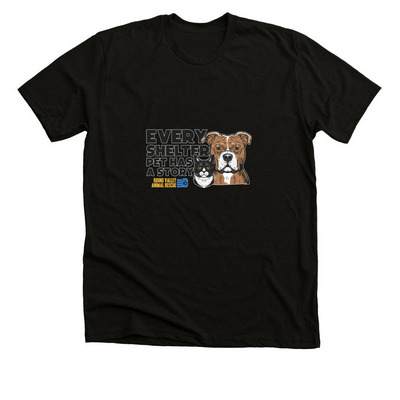 Every Shelter Pet has a Story, a Solid Black Blend Premium Unisex Tee