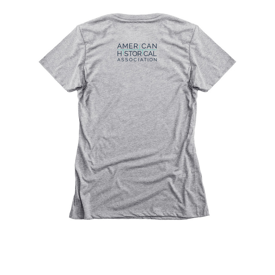 Everything Has A History (1978 Pride Shirt), a Dark Heather Grey Women's Slim Fit Tee (back-view)