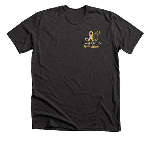 Go Gold Butterfly Design, a Dark Grey Heather Premium Unisex Tee