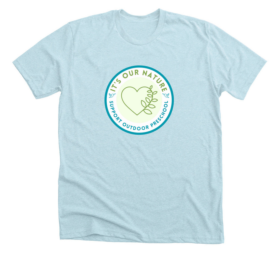 Support the Outdoor Preschool Movement!, a Heather Ice Blue Premium Unisex Tee