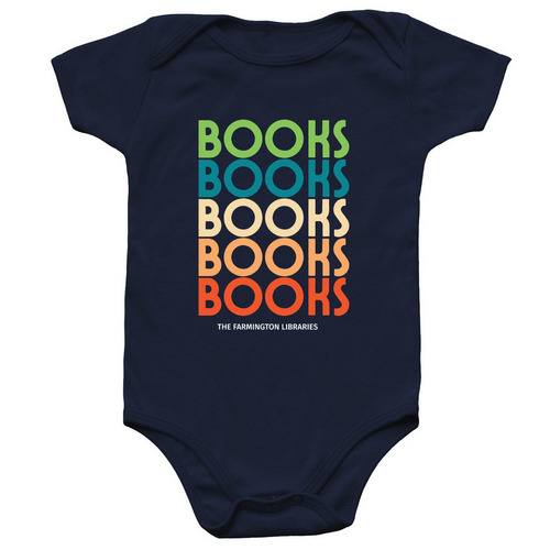 Books Books Books Baby, a Navy Infant Onesie