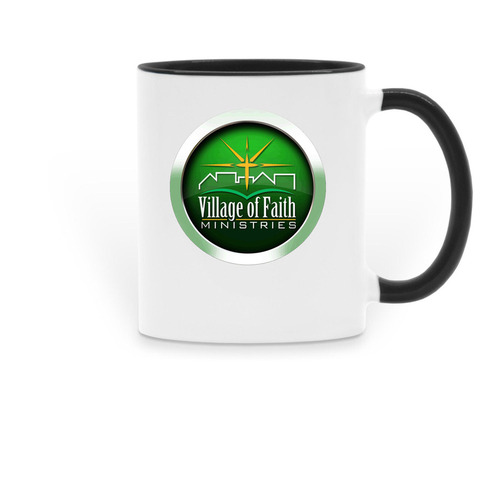 Village Mug, a Black Two-Tone Ceramic Mug