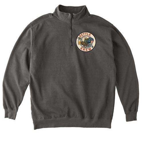 KETTLE KREW QUARTER ZIPS, a Pepper Comfort Colors Quarter Zip Pullover