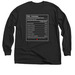 PRC Volunteer Nutrition Label, a Black Classic Long Sleeve Tee