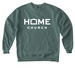 Home Church Merch (White), a Blue Spruce Comfort Colors Crewneck Sweatshirt