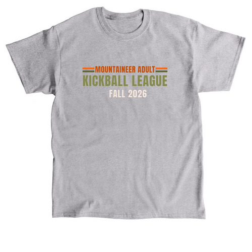 FALL 2026 Mountaineer Adult Kickball League, a Sport Grey Classic Unisex Tee