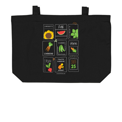Youth Garden Grant 2025!, a Black Large Organic Cotton Tote Bag