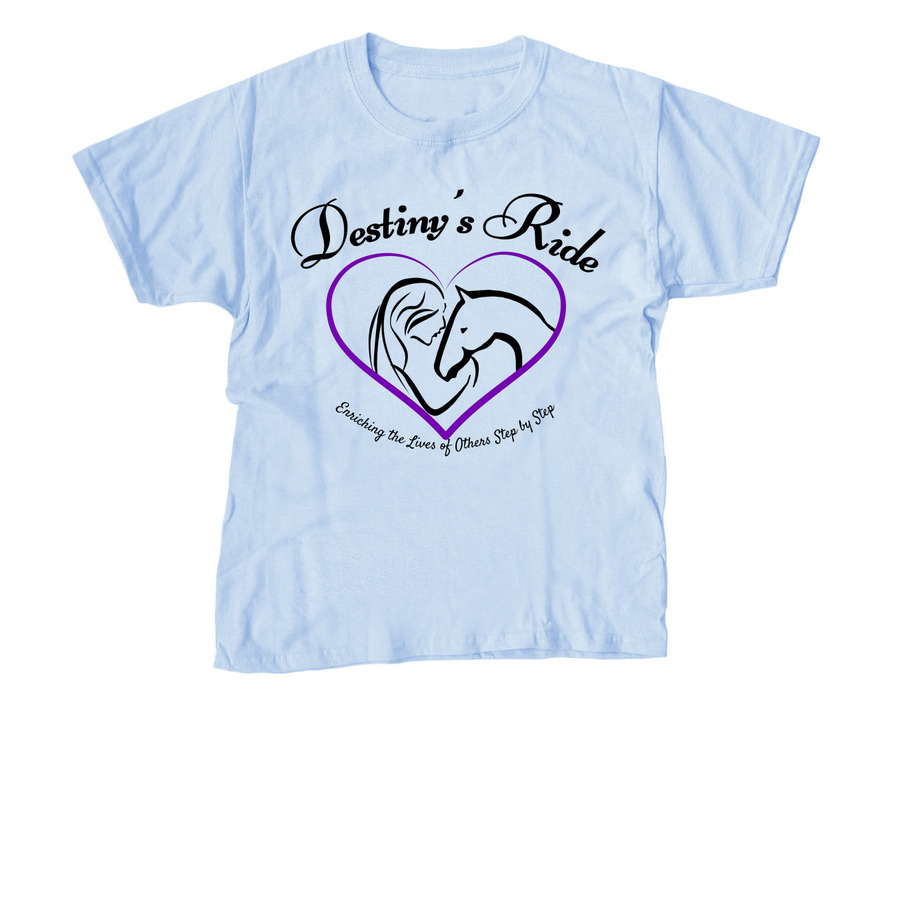Destiny's Ride Therapeutic Enriching Lives, a Light Blue Youth Unisex Tee